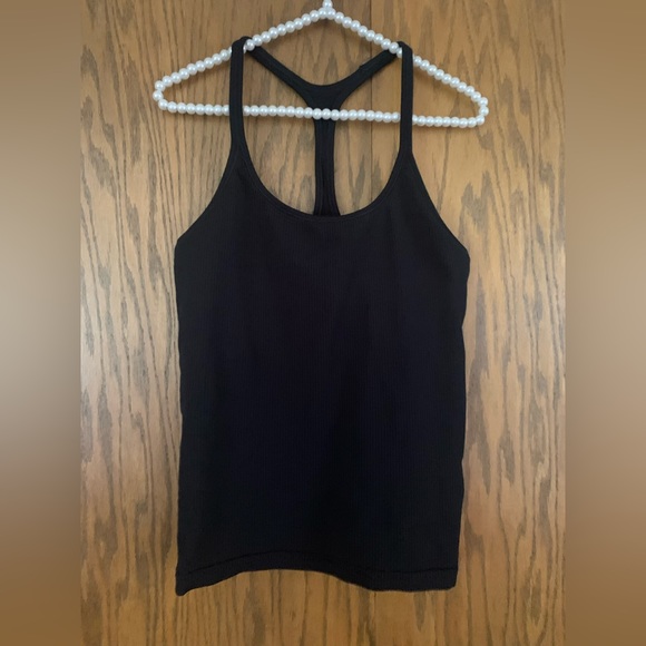 Athleta Renew built-in bra tank ribbed camisole racerback - black - Picture 3 of 10